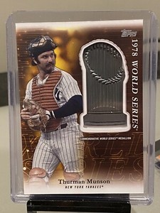 Thurman Munson 2023 Topps Update World Series Trophy Medallion - Yankees