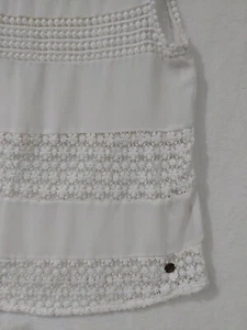 Lee Cooper Womens Top White Size 8 Sheer Lace Short Sleeved (208) - Picture 1 of 4