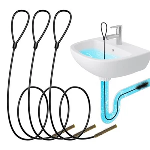 5 Pack 30 Inch Drain Snake Hair Clog Remover Anti-Break Drain Hair Remover Tool - Picture 1 of 8