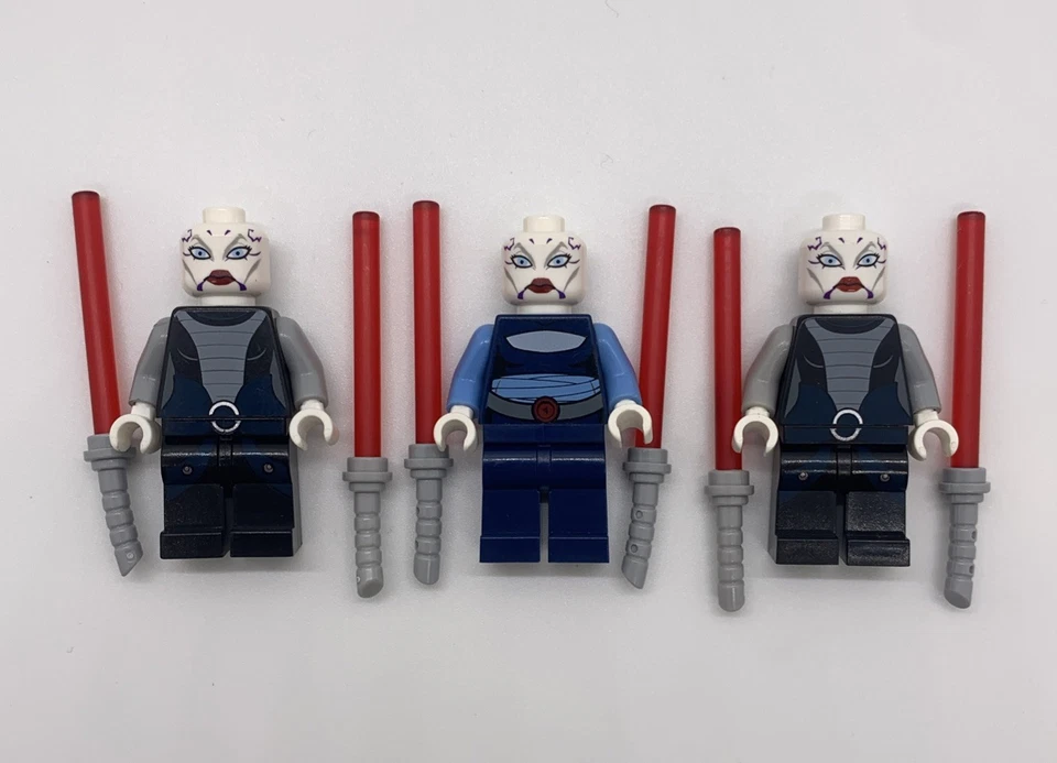 LEGO Asajj Ventress Minifigure Lot of 3 7676 7957 Star Wars w/Lightsabers USED - Image 1 of 2