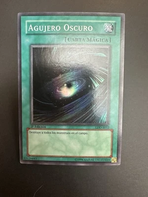 Yu-Gi-Oh Dark Hole LOB-052 Super Rare 1st Edition Spanish Near Mint - Image 1 of 2