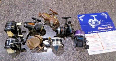 VINTAGE FISHING SPINNING REEL LOT Zebco Viking Pflueger Shakespeare  Works Parts - Image 1 of 4