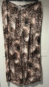 TU Women's Ultra Wide Leopard Print Trousers, Size 20, Brown/Black, Super Soft - Picture 1 of 4