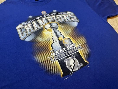 Camiseta de hockey vintage Tampa Bay Lightning 2004 Stanley Cup Champions XL Y2K Foto 1 de 4
