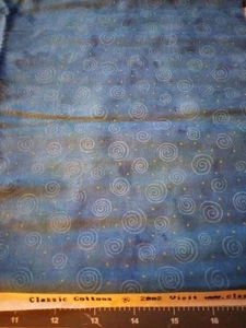 Classic Cotton 2002 Blue Pattern Cotton Quilt Fabric 18*44" - Picture 1 of 6