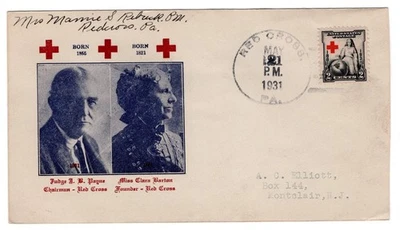 #702 Red Cross 1931 First Day Cover - #3 Elliott Unofficial u/o Red Cross PA - Image 1 of 2