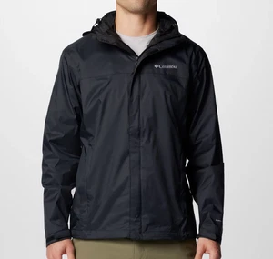 Chaqueta Columbia Para Hombre Grande Negra Omni-Tech Impermeable II Lluvia Con Capucha Parka Concha - Imagen 1 de 6