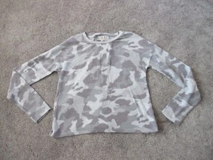 PINK REPUBLIC Women's Gray Camo Long Sleeve Shirt Size M, Strap Design on Back - Picture 1 of 8