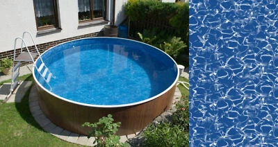 Stahlwandpool Pool Holzoptik Folie Swirl 4,60 x 1,20 m Poolfolie Swimmingpool - Bild 1 von 4