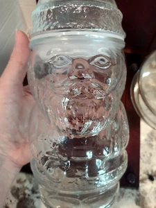 Weihnachtsmann Klarglas Bonbonglas - Kanister - Weihnachtsdekoration 8 cm hoch - Bild 1 von 3