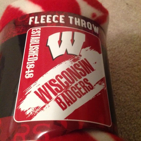 University of Wisconsin Paint Lightweight 50x60 Fleece Throw Blanket NEW Cover