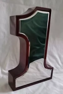 #1 Holz Trophäe Rosenholz 8" hoch ein Geburtstag Silber 1 - Bild 1 von 4