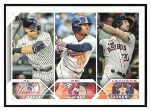 2023 Topps #241 AL RBI Leaders (Aaron Judge / José Ramírez / Kyle Tucker) - - Imagen 1 de 2