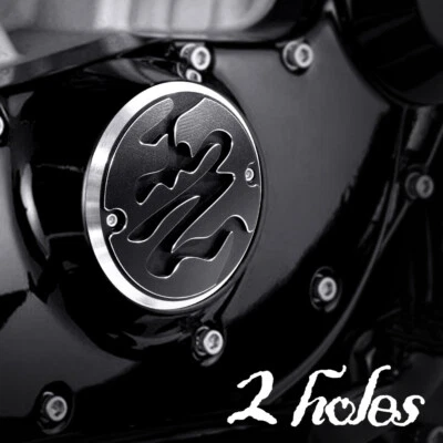 CNC 2 hole point cover Chinese symbol 惡 EVIL fits Harley 70-00 Big Twin ε — 第 1/4 张图片