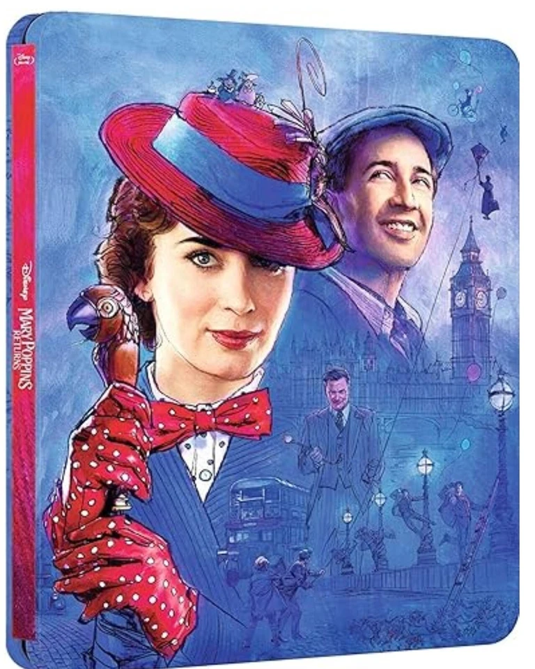 Mary Poppins Returns Limited Ed Steelbook 4k UHD Ultra High Definition Movie UK