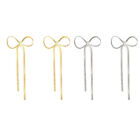 Fashion Gold Color Stainless Steel Flat Snake Chain Knot Bow Earrings Jewelry