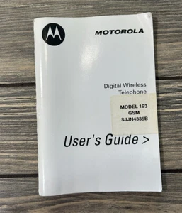 Téléphone numérique sans fil vintage Motorola modèle 193 GSM guide de l'utilisateur remplacer - Photo 1 sur 2