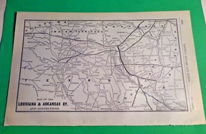 Rare 1903 Railroad Map of LOUISIANA & ARKANSAS Railway Routes & It's Connections - Picture 1 of 6