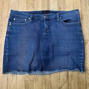 Torrid Blue Denim Skort Skirt Women’s 14 Stretch Fringe Cotton Spandex Blend - Picture 1 of 6