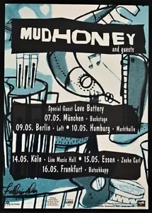PÓSTER de concierto Mudhoney Tour '95 Amor Batería Alemania Artista: Mr. Fatheringham - Imagen 1 de 1
