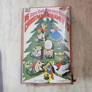 Vintage 1974 Arrow Paint By Number Storybook Nursery Ryme 16 Christmas Ornaments - Picture 1 of 10