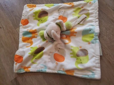 Mantas And & Beyond Elephant Lovey con soporte para chupete verde azul naranja usado en excelente estado  Foto 1 de 4