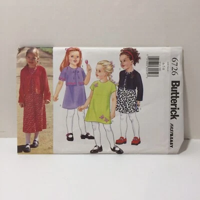 Butterick 6726 Size 6 7 8 Girls' Cardigan Dress - Image 1 of 3