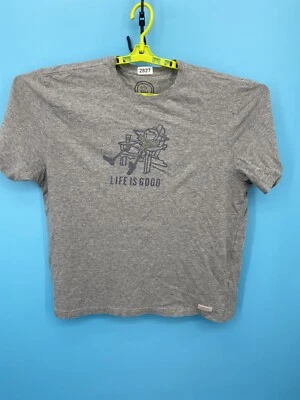 Life is Good Shirt Mens Extra Large Gray Classic Fit Tee Heathered Graphic Adult - Image 1 of 4