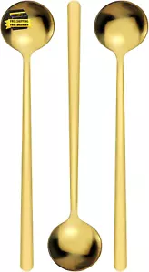 3 Pack Coffee Spoons, round Dessert Spoons, Stainless Steel Tea Spoons, Soup Spo - Picture 1 of 7