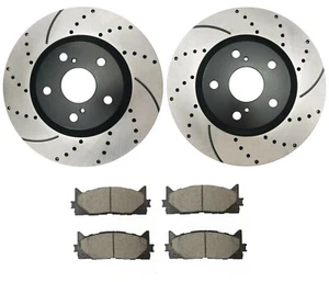 Front Brake Rotors and pads for 2008 2009 2010 - 2018 Toyota Avalon Toyota Camry - Foto 1 di 6