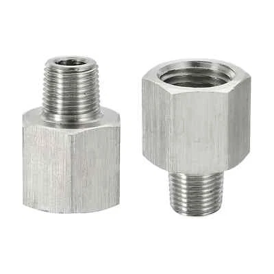Hex Bushing 1/8 PT Male to 1/4 PT Female Pipe Fitting Adapter - Image 1 of 4