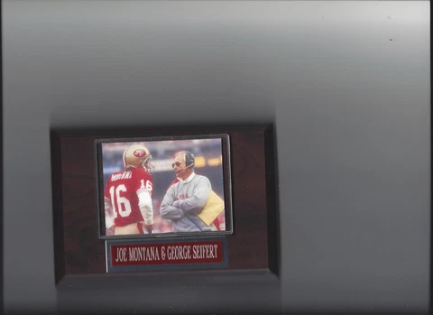 JOE MONTANA GEORGE SEIFERT PLAQUE FOOTBALL SAN FRANCISCO FORTY NINERS 49ers NFL Cover