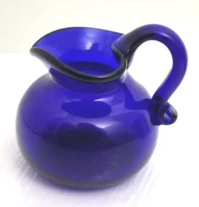 Cobalt Blue Glass Creamer (Small) 2 inches Tall - Picture 1 of 4