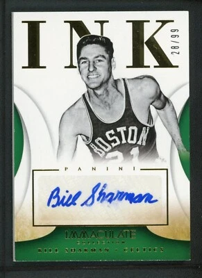 2013-14 BILL SHARMAN 28/99 AUTO PANINI IMMACULATE COLLECTION INK AUTOGRAPHS - Image 1 of 2