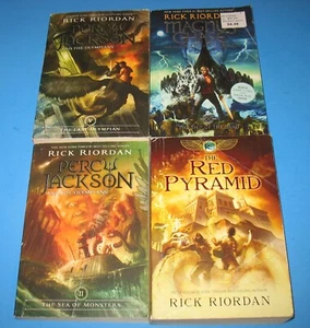 Lot of 4 RICK RIORDAN Paperbacks Magnus Chase Red Pyramid Percy Jackson Books - Picture 1 of 10