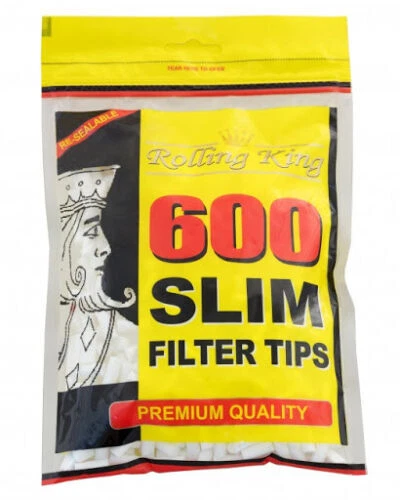 ROLLING KING SLIM   Tobacco Filter Tips Resealable Bag Smoking UK 1 2 4 - Image 1 of 1