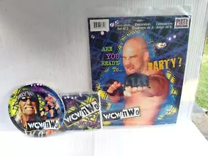 WCW /nWo WRESTLING Paper Plates/Napkins/Posters Vintage Birthday Party Supplies - Picture 1 of 4