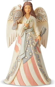 Figura Ángel Patriótico Jim Shore White Woodland 6005256 Nueva - Imagen 1 de 3