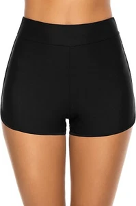 Lecieldusoir Women's Swim Shorts High Waist Black XXL - Picture 1 of 3