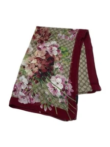 GUCCI Damen Schal Modal Bloom Sprint Seide Bordeaux Blumen gebraucht - Bild 1 von 4