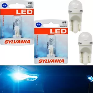 Sylvania LED Light 194 T10 Blue 10000K Two Bulbs License Plate Tag Replace EO - Picture 1 of 12
