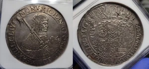 1658 CR Germany Taler Saxony Johann Georg II DAV-7617 NGC MS 61 Finest Graded - Picture 1 of 9