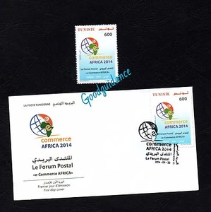 2014- Tunisia – Africa Postal Forum on Electronic Commerce- FDC and stamp MNH** - Picture 1 of 1