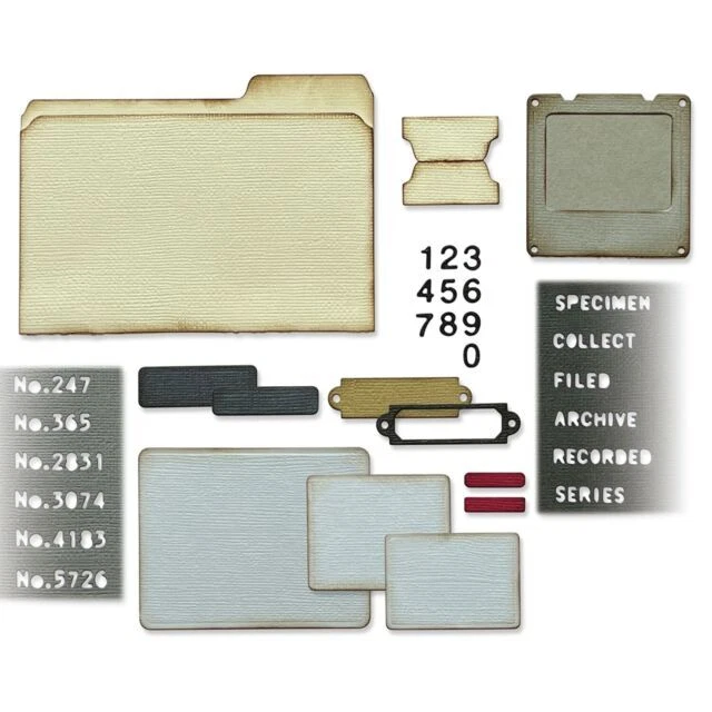 Sizzix Thinlits Dies by Tim Holtz 54-Piece Specimen Collage Set (665930)