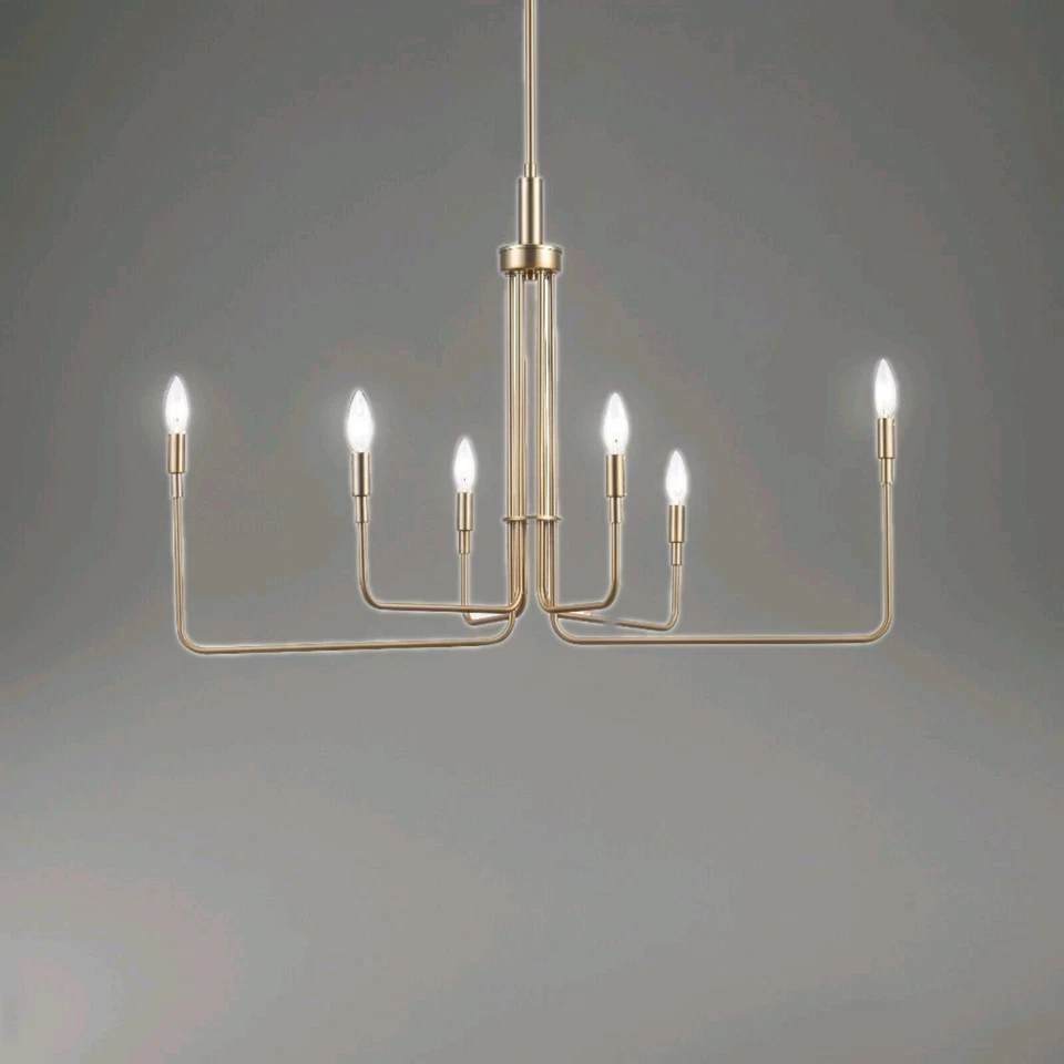 Lámpara de araña moderna Charlotte Collection 6 bombillas oro antiguo 11316AG PRECIO DE VENTA SUGERIDO POR EL FABRICANTE 246 $ NUEVA EN CAJA Foto 1 de 4