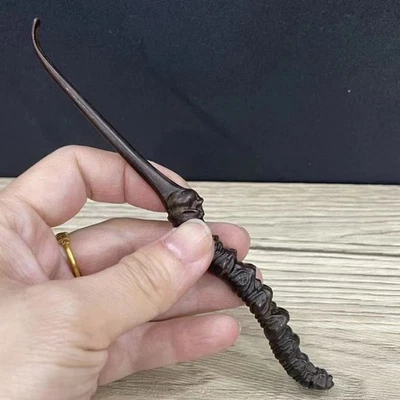 Old Chinese Tibetan Buddhist Copper caterpillar fungus ear pick - Image 1 of 4