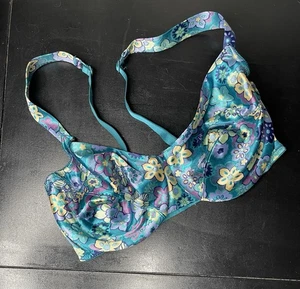 Vintage 01 Victoria's Secret Teal and Lavender Floral underwire push up Bra 36D - Picture 1 of 8