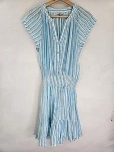 Rails Damen Augustine Laguna blau gestreift Leinenmischung Kleid Größe S Cottagecore - Bild 1 von 7