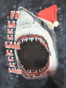 The Mountain T Shirt Men's Blue Shark with Santa Hat  2XL Retired Logo #704 NWOT - Picture 1 of 5