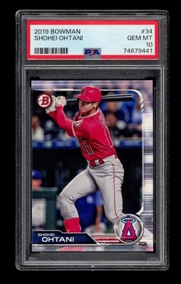 2019 Bowman: # 34 Shohei Ohtani PSA 10 GEM MINT - Image 1 of 3
